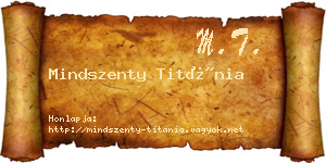 Mindszenty Titánia névjegykártya